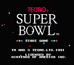 Tecmo Super Bowl title screenshot